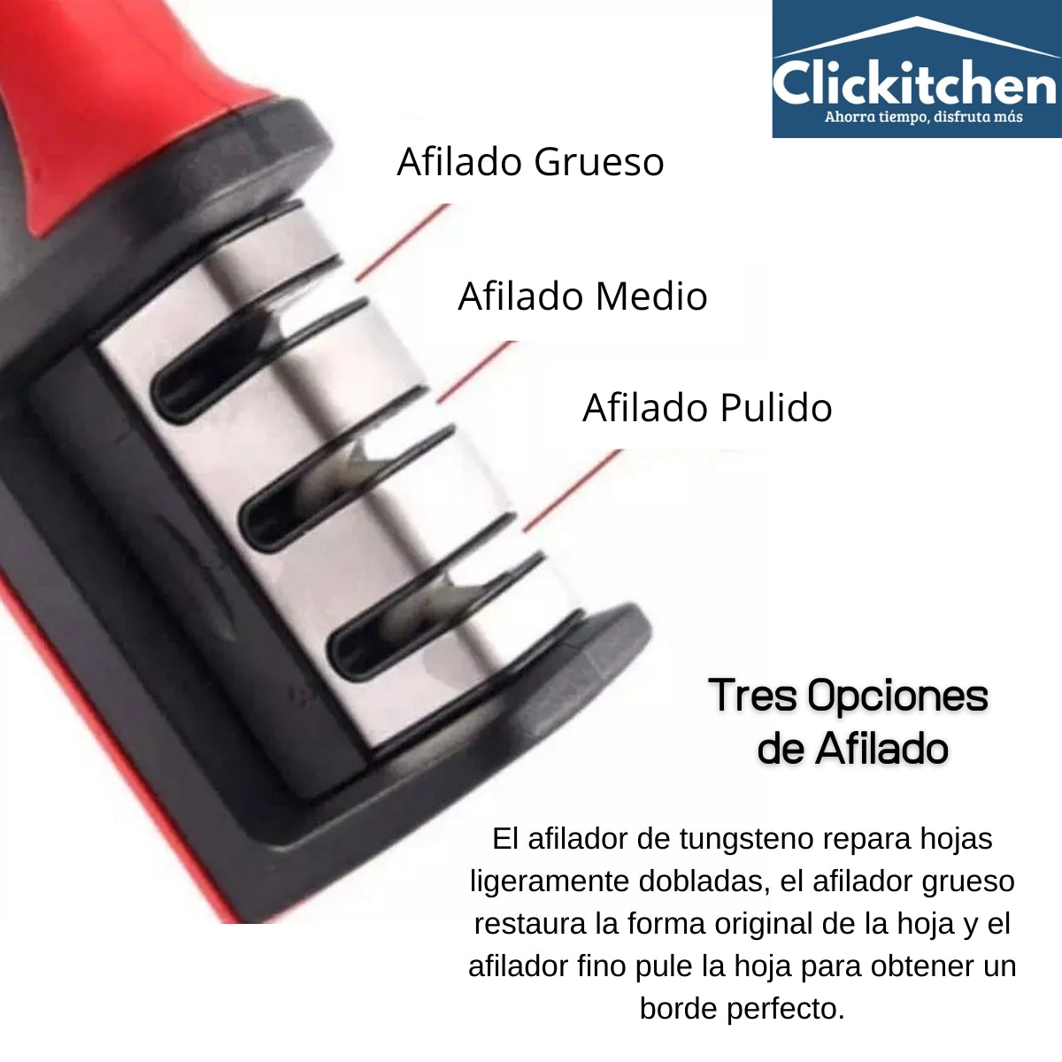 Afilador de Cuchillos Ergonómico 3 en 1