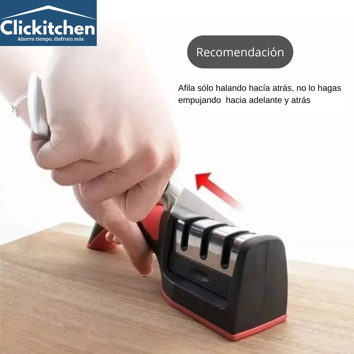 Afilador de Cuchillos Ergonómico 3 en 1